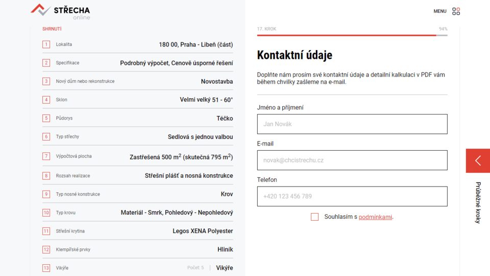 kontaktní formulář střechy novák